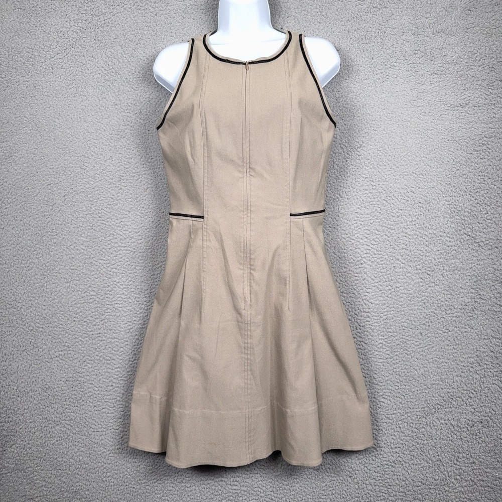 Sara Campbell Dress Womens 4 Beige Mini Minimalist Preppy Tennis Stretch Neutral